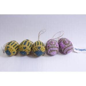 Beaded Easter Eggs, Pier 1 imports, Yellow Blue, Pink, Hanging, Ornament,